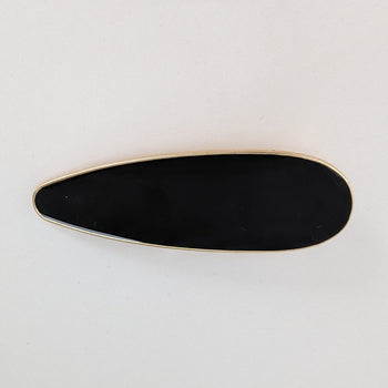 Enamel Teardrop Alligator Clip Black